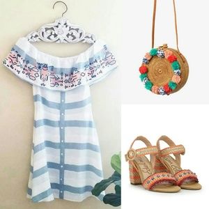 🆕🌱 SUGAR LIPS Embroidered Off-the-Shoulder Dress